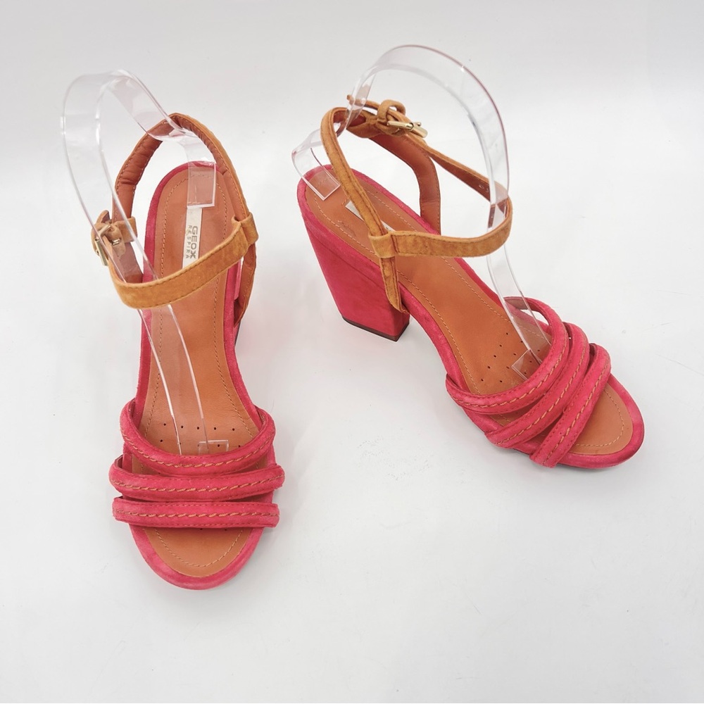 Geox‎ pink suede ankle strap sandals 7